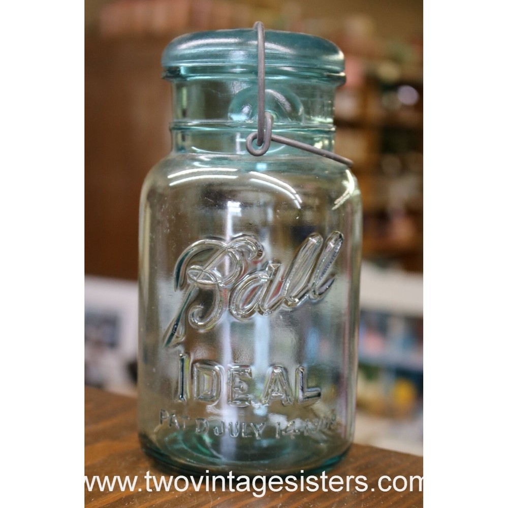 Blue Ball Vintage Glass Canning Jar Number 8